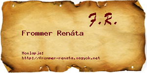 Frommer Renáta névjegykártya