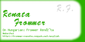 renata frommer business card